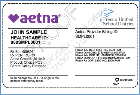 2021 Aetna ID Card Sample