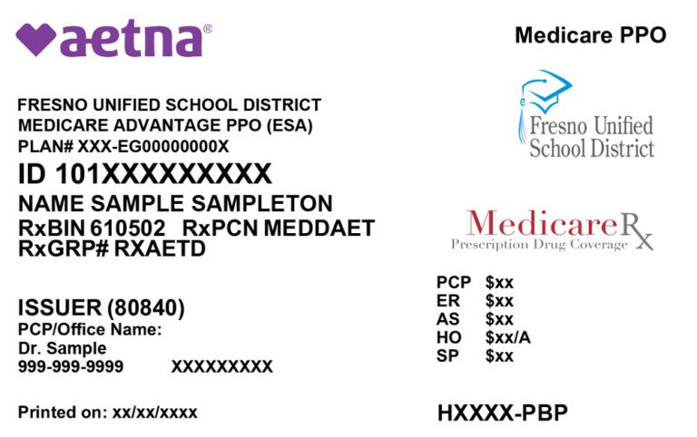 Medicare Advantage PPO ID Card Sample