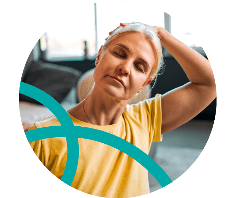 woman stretching neck graphic